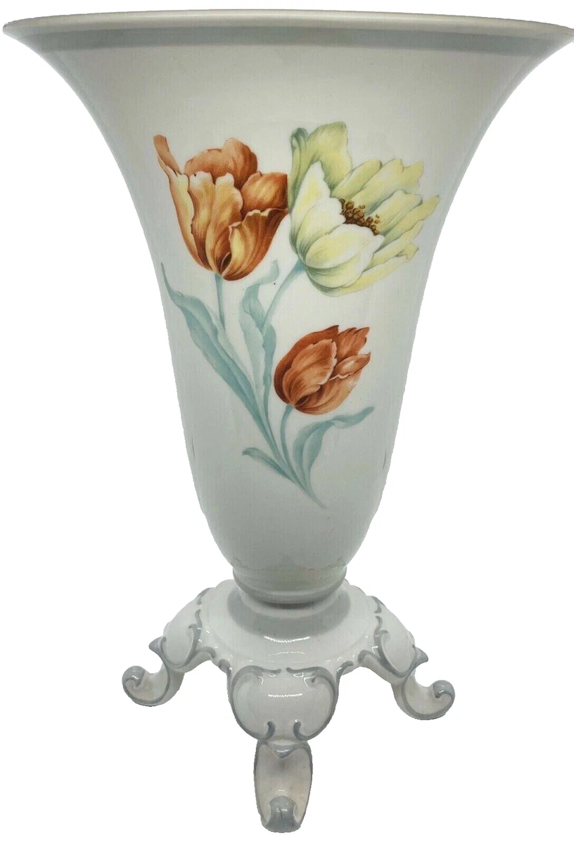 ドイツ製 Hutschenreuther 美しいfleur❁大きなスーピエール Hutschenreuther Vase In German Art Pottery for sale | eBay