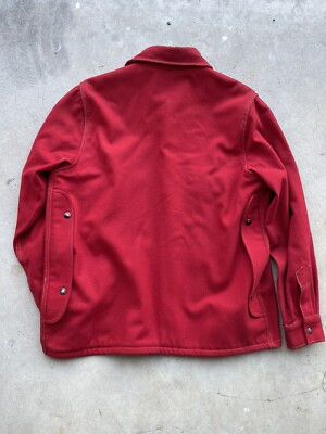 Vintage 50s White Stag Wool Mackinaw Jacket Size XL Red USA Oregon