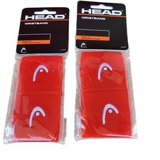 Head Wristband Red Sweat Absorption Sports Accessories Pack Of 2