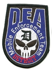 DEA MOBILE ENFORCEMENT TEAM DETROIT DEA SKULL DEA iron-on PATCH