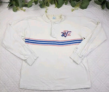 VTG Champion Men's White Polo Long Sleeve Official Size L Made in USA