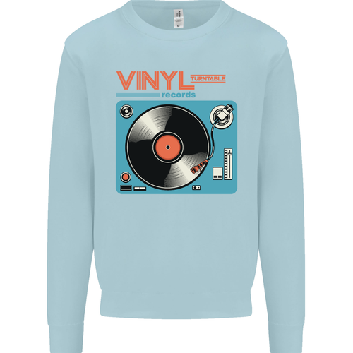 Retro Vinyl Records Turntable DJ Music Kids Sweatshirt Jumper - Picture 65 of 92