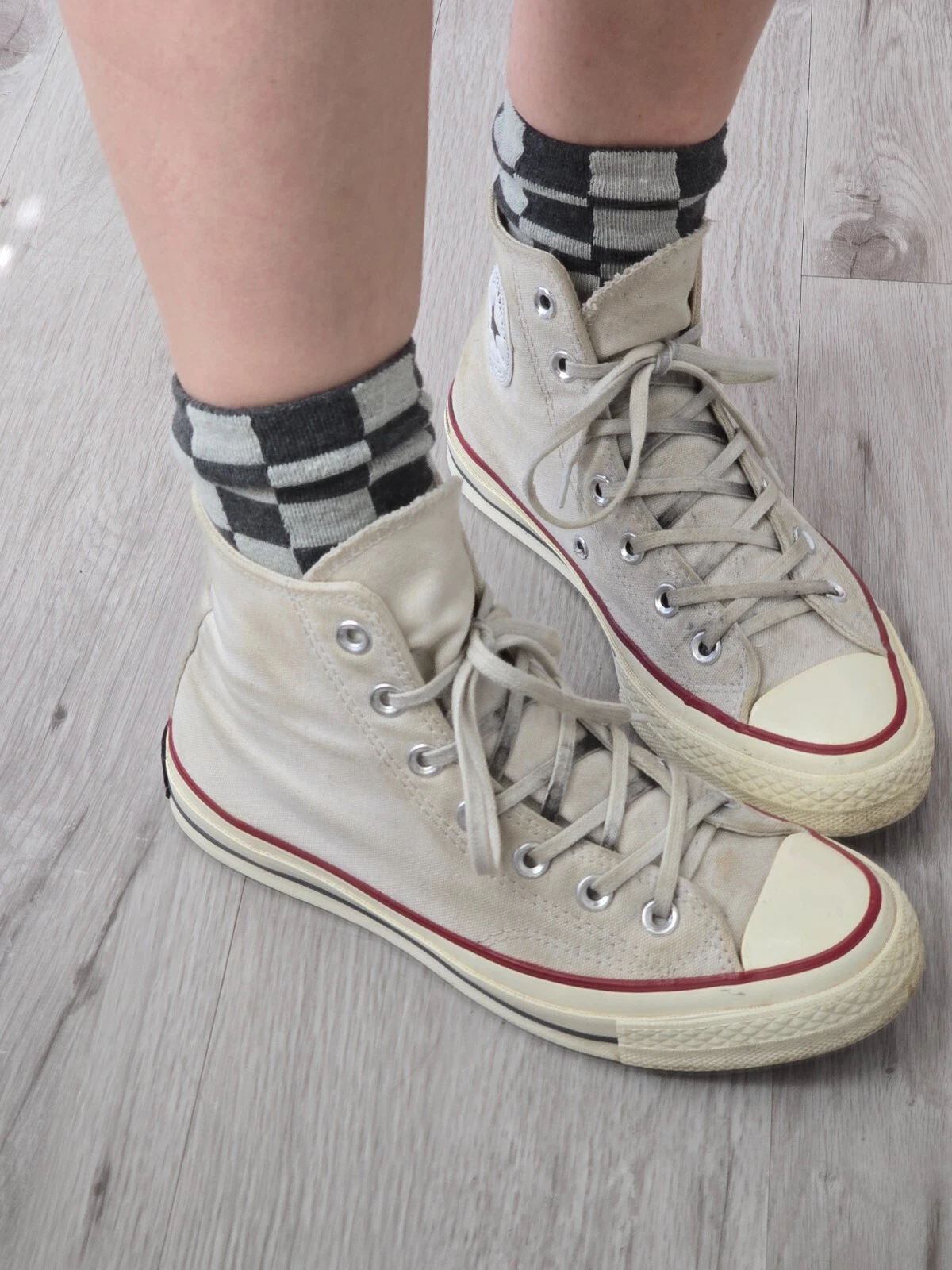 Converse Sneakers alte Chuck 70 in tela bianca monocromatica grunge WMS 7