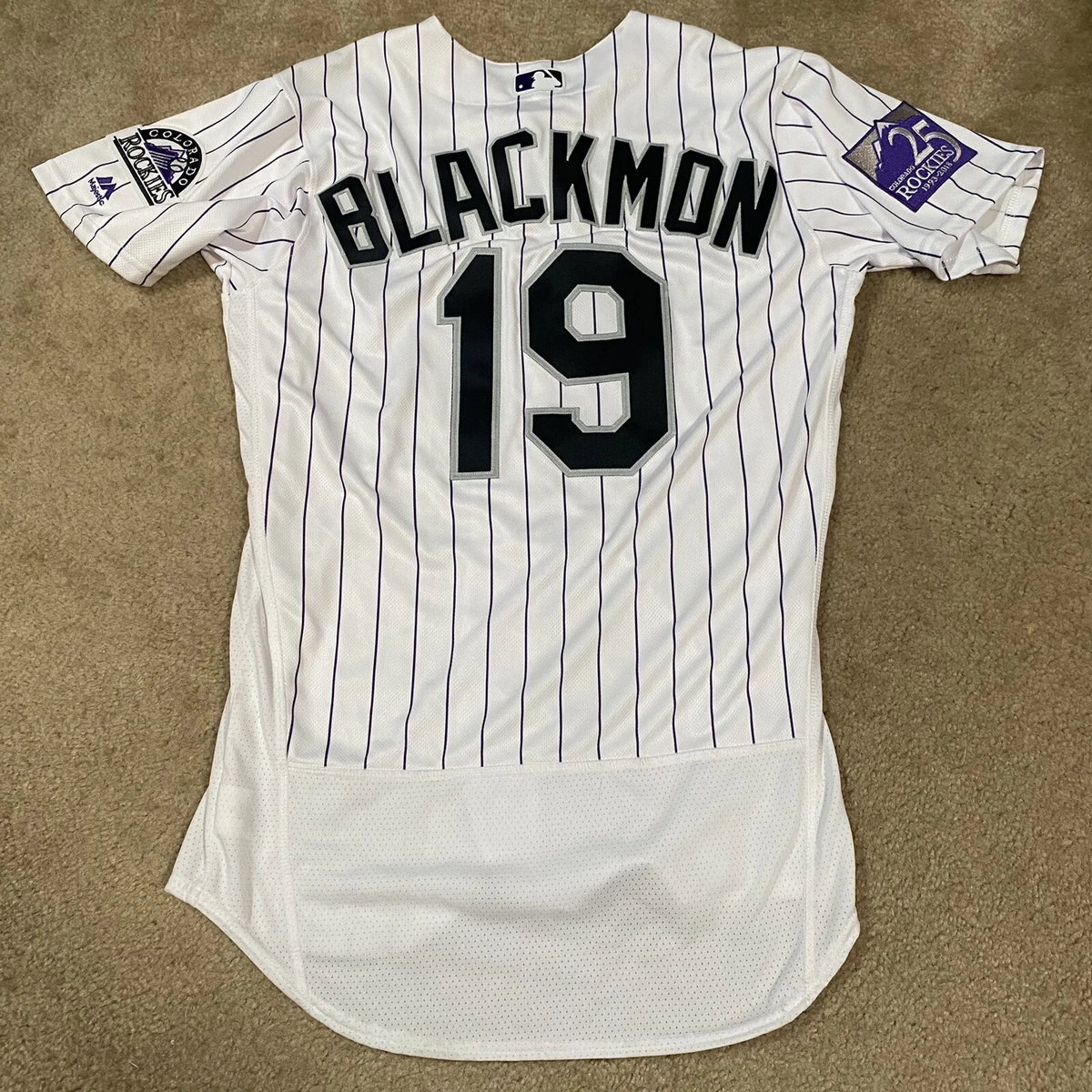 Majestic Authentic Charlie Blackmon Colorado Rockies MLB Jersey 25th 2018  Sz 40