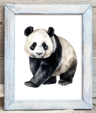 Nursery Wall Art Print, Cute Panda Bear Kids Room Print, Baby Wall Decor Art #72