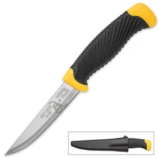 8.5" Dont Tread on Me USA Fixed Blade Knife Hunting Fishing Filet Rubber Bowie