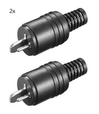 2x DIN Lautsprecherstecker Schraubanschluss Knickschutz 2,2mm Schwarz 11241