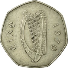 #723503 M&uuml;nze, IRELAND REPUBLIC, 50 Pence, 1970, S+, Copper-nickel, KM:24