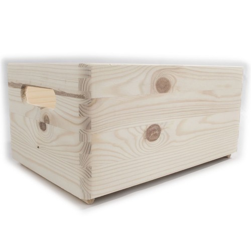 Medium Wooden Decorative Open Top Box Storage Crate Chest Keepsake For Decoupage - Picture 7 of 10
