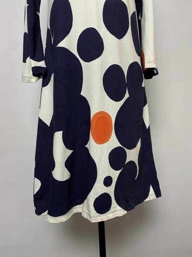 Marimekko Kaolini Keidas 3/4 Flare Sleeve Stretch Multi Logo Viscose Dress - Picture 5 of 15