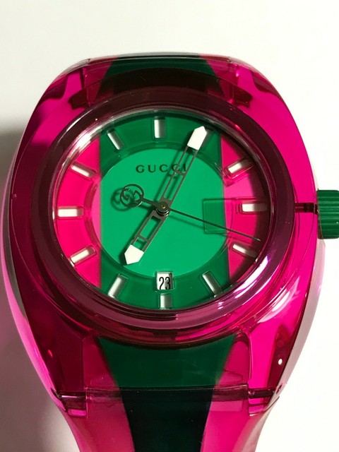 Pink And Green Gucci Watch on Sale, 57 