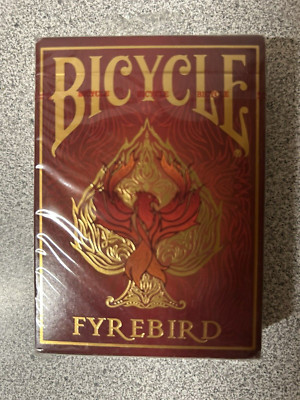 Bicycle*FYREBIRD playing cards Factory Sealed Gold Foil Tuck Case NIB