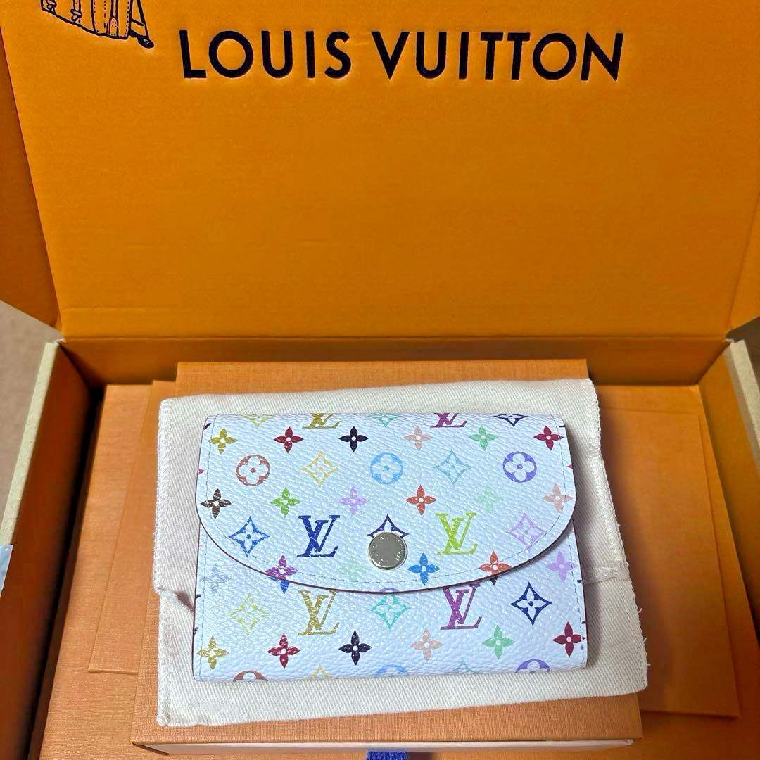 LOUIS VUITTON Takashi Murakami Wallet Portemonnaie Rosalie White