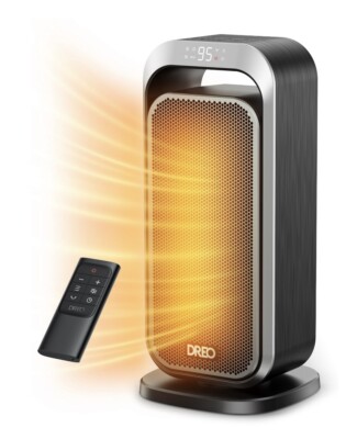Portable 1500W Space Heater with 70° Oscillation Remote Best