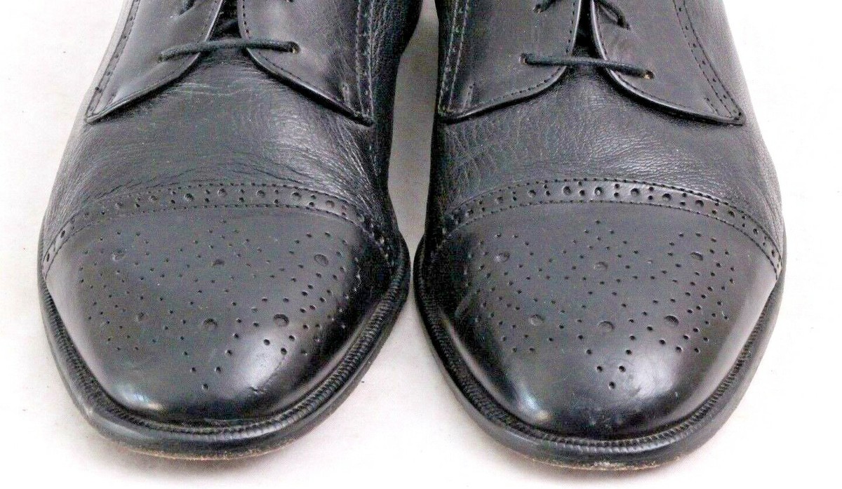 Pronto-Uomo Firenze Italy 4393-02 Black Cap Toe Dress 