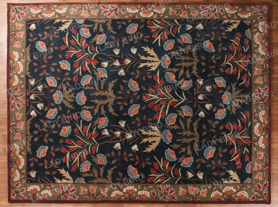 Adeline Multi Black Floral Traditional Wool Area Rug (No Additional Fees) - Image 3 of 4