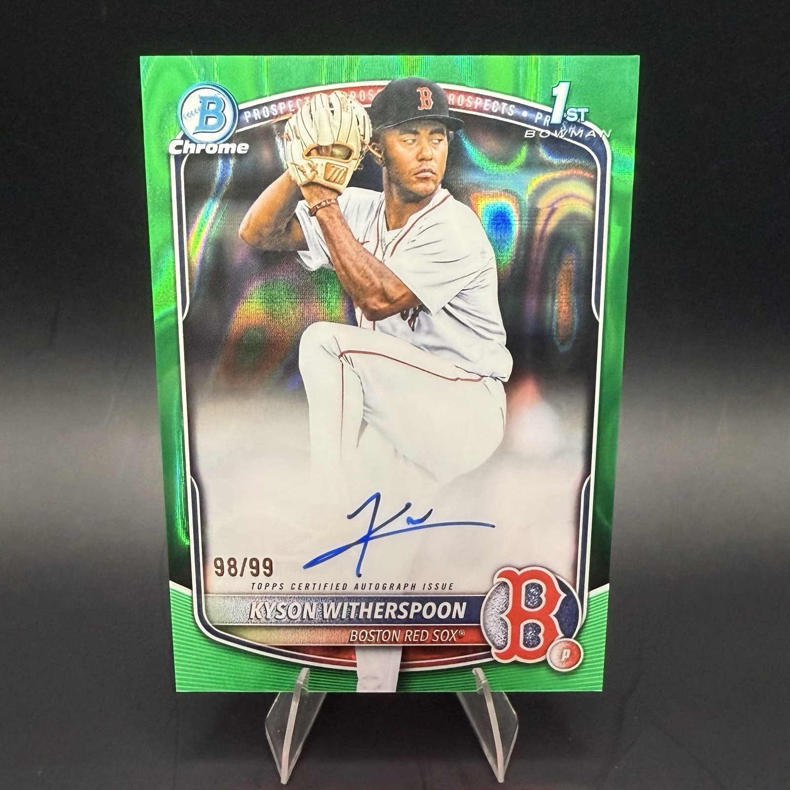 2025 Bowman Draft Kyson Witherspoon Chrome Auto Green Lava Refractor 1st #/99