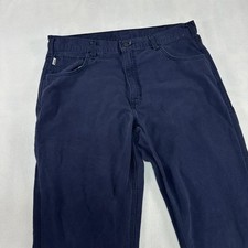 Carhartt FR Pants Mens' 38x30 Navy Flame Resistant Dungaree Workwear Heavy Duty