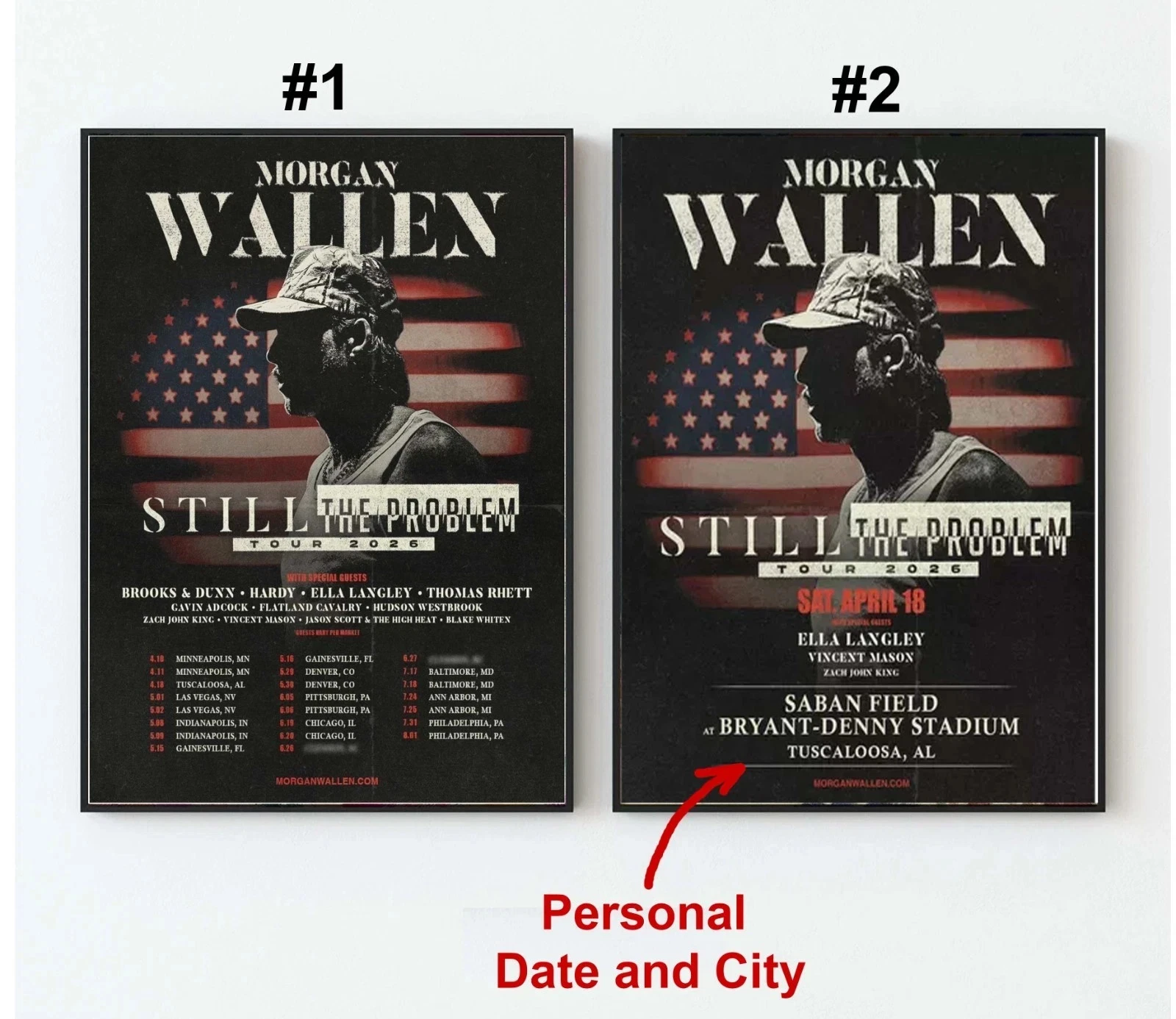 Wallen Western 2026 Still the Problem Tour Poster, Custom Date and City tour