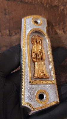 Santa Muerte Special Gift 1911 Gun Grips Cachas mexicanas 24k gold