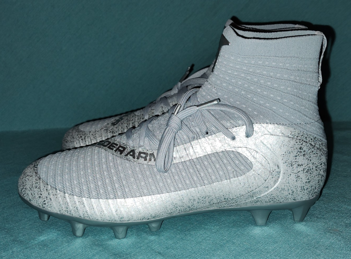 Under Armour Men UA Highlight 2 MC Knit Football Cleats 3027304-099 Silver 10.5 Under Armour Men UA Highlight 2 MC Knit | Mercari main image 3
