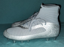 Under Armour UA Highlight 2 MC Knit Football Cleats SILVER Sz 10 3027304-099