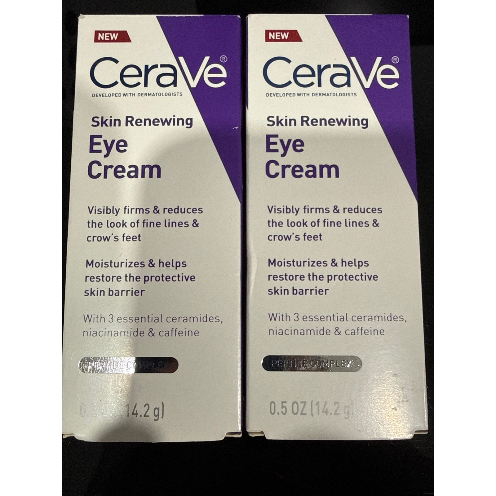 2 pack CeraVe Skin Renewing Eye Cream Anti Aging Peptide 0.5oz New in Box skin image 2
