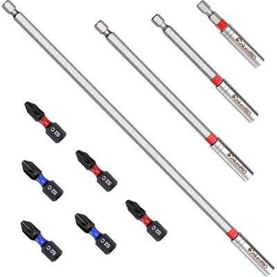 Magnetic Bit Holder Set: 60/100/150/300 mm Bit Extension, Includes 6 Professi...