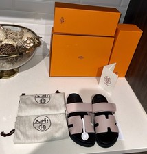 NIB Hermès Pink Women's Chypre Sandals w Box Dust Bags Size 37 EU 6 US