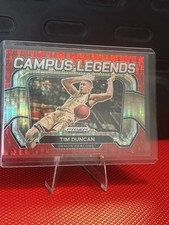 2024🔥/299-panini Prism Draft Picks Tim Duncan Campus Legend Red Prism