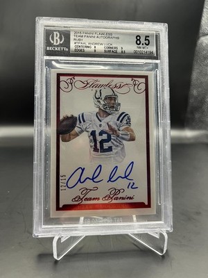 2015 Panini Flawless - Andrew Luck - /15 - TPA-AL - Beckett 8.5 - Auto 10 - Ruby