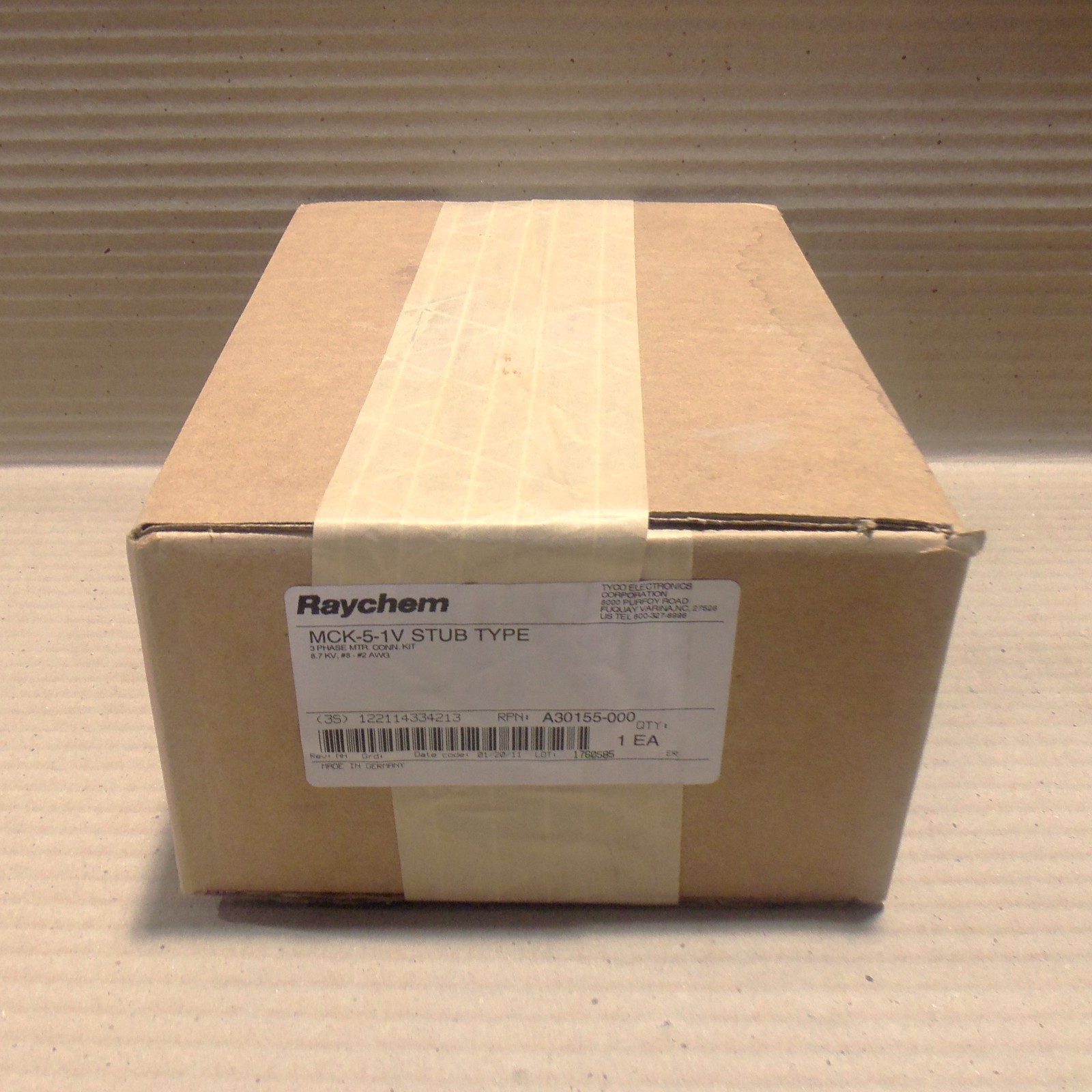 New Raychem Mck-5-1V Stub Type 3-Phase Motor Connection Kit 8.7 Kv #8 - #2 Awg