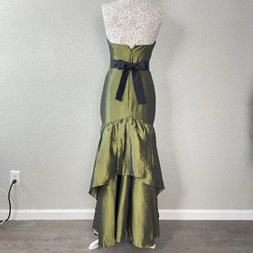 Vintage Betsy & Adam Prom Mermaid Dress Beaded 10 Chartreuse Y2K Whimsygoth Goth