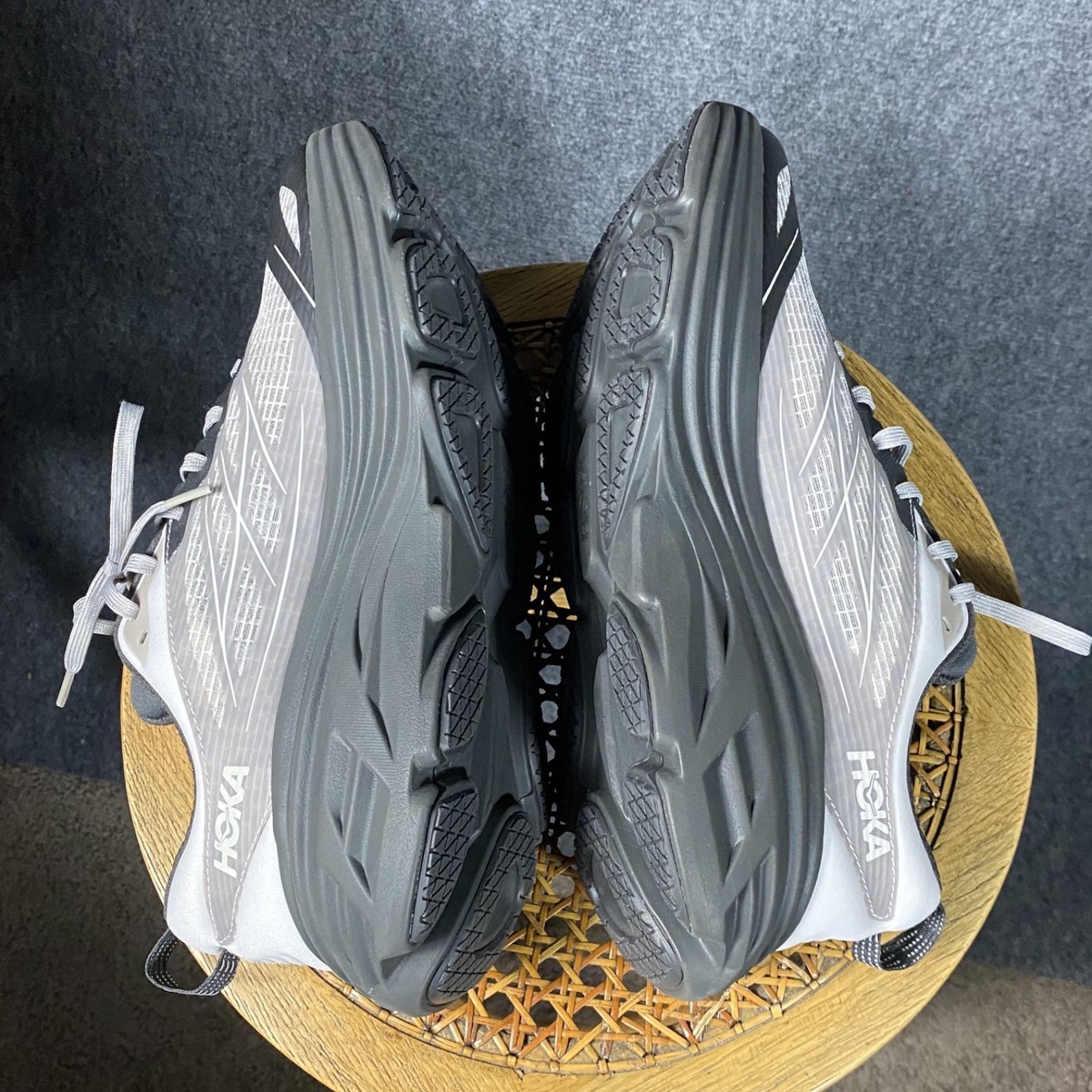 Hoka Bondi 8 TS Caged Running Shoes Mens 11 US Grey Black Gym