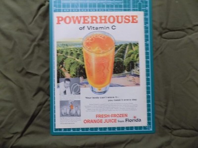 1959 PRINT AD FRESH FROZON ORANGE JUICE JACK KRAMER TENNIS STAR