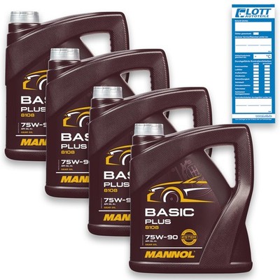 4x 4L Mannol MN8108-4 Basic Plus Getriebeöl 75W-90 API GL-4+ ÖL passend für VW