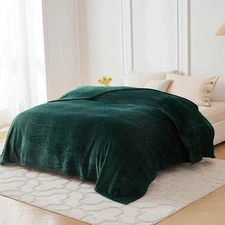 Seamless Big Blanket 120x120 Inch Oversized King Jacquard Stripes Huge Fleece...