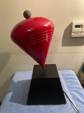 VINTAGE WOODEN SPINNING TOY TOP STORE DISPLAY LARGE ELECTRIC WOOD TOY TOP READ