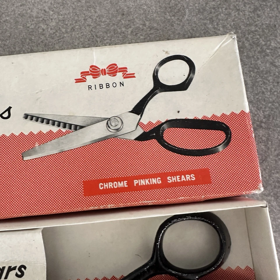Vintage Ribbon Chrome Pinking Shears 8 In Stationary Dressmaker Zig Japan - Image 3 of 4