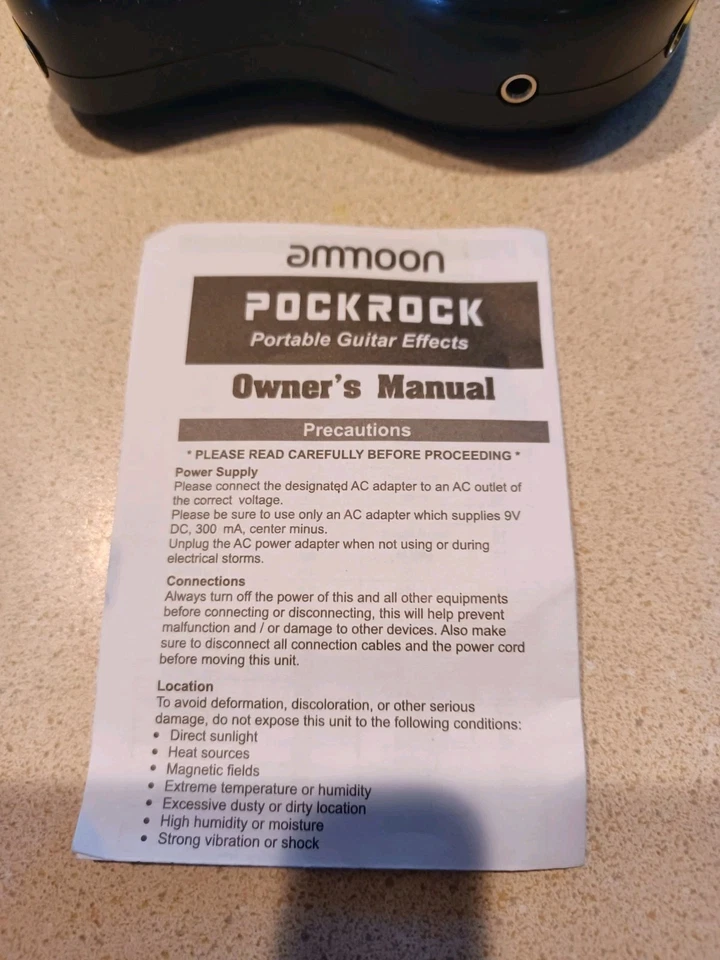 Ammoon PockRock 便携式吉他 15 多效 FX 处理器效果器 黑色 — 第 2/4 张图片