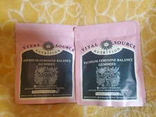 2x Vital Source Nutrition Premium Feminine Balance Gummies 60 Ct, BB:12/2026