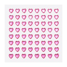256 Pcs Heart Rhinestone 6mm Self Adhesive Gems Stickers Dark Pink