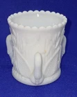 Vintage Westmoreland Swan Handles Milk Glass Toothpick Holder