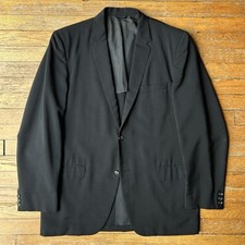 Vintage 40  s 50  s Sport Coat Jacket Atomic Fleck Rockabilly Wool/Silk Black 40L