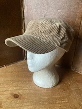 Corduroy Crown Cap Train Drivers Cadet Hat Winnipeg Canada Brown OS