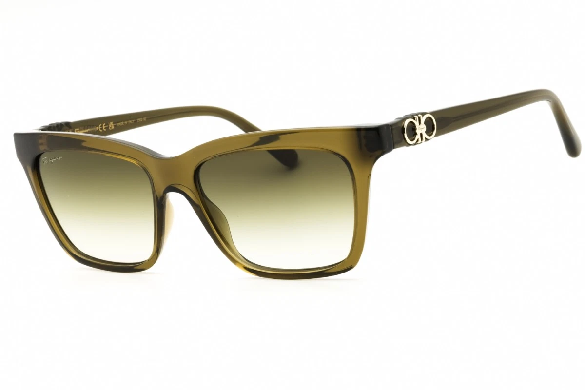 Salvatore Ferragamo Green Square Sunglasses for Women for 