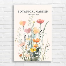 Botanical Garden Vibrant Floral Canvas Print Large Picture Wall Art