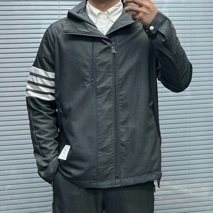 Thom Browne Otoño Para hombres Chaqueta a Rayas Pantalones Informal Moda Traje Foto 3 de 4