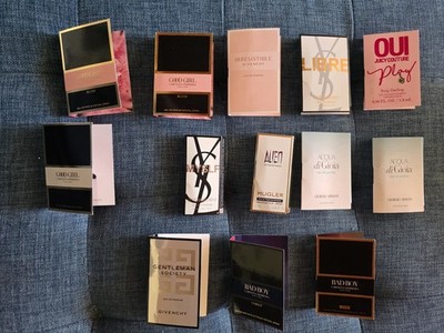 NEW ASSORTED LOT OF WOMEN'S CARDED PERFUME SAMPLES Dior, Good Girl, Alien, Oui 