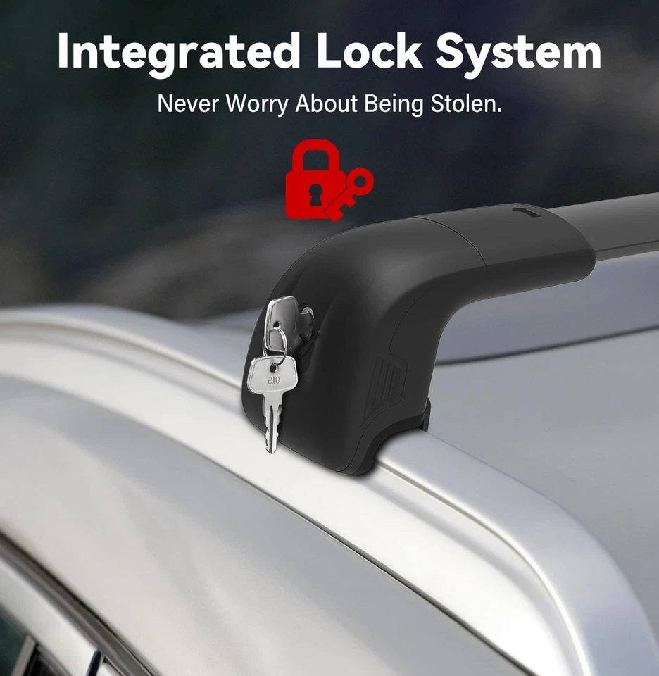 Lockable Cross Bar For Kia Sorento 2021- 2025 Roof Rack with FLUSH SIDE RAILS - Image 3 of 4